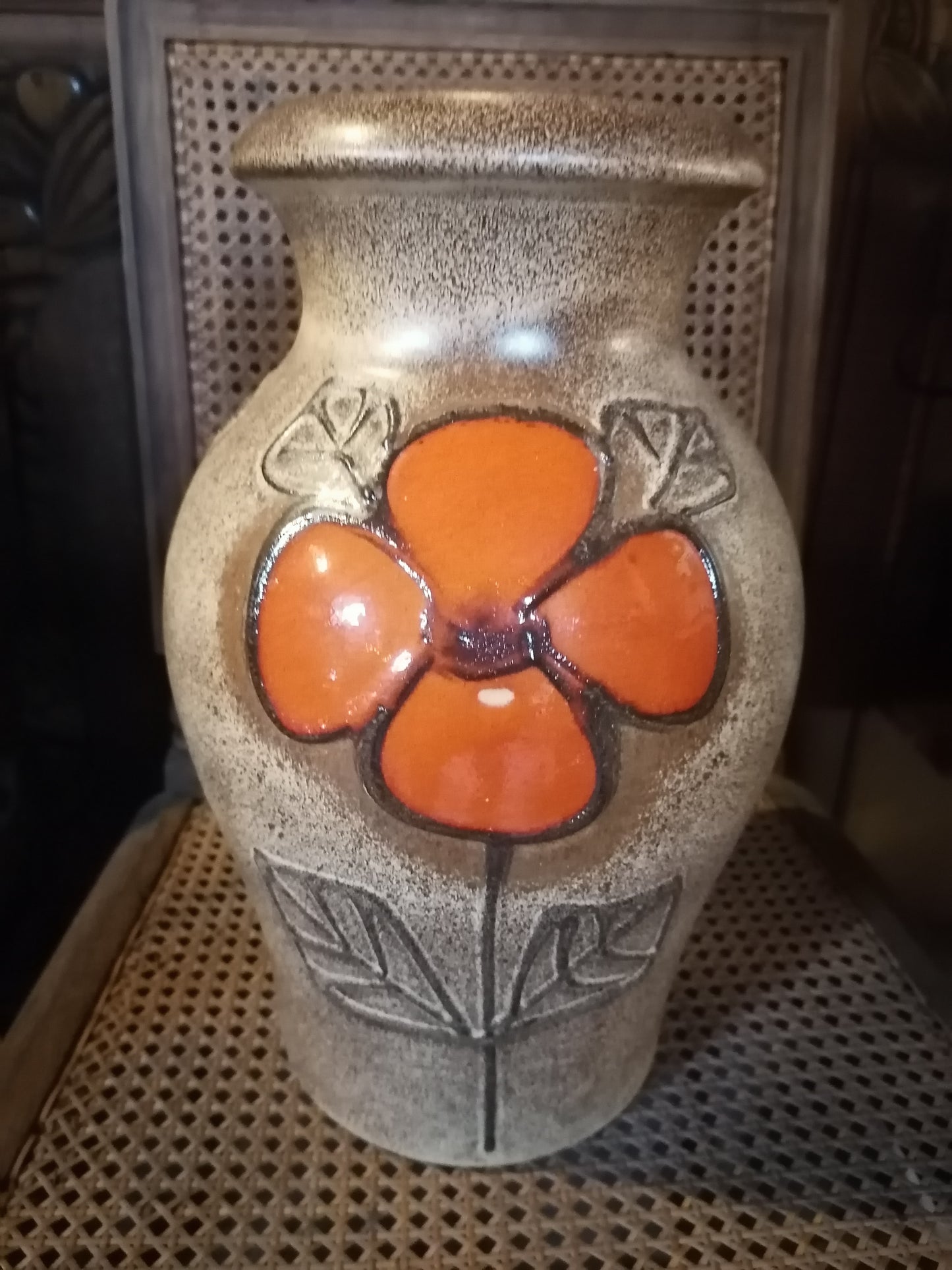 Vintage Pottery Vase (35cms) West GermanyVintage Pottery Vase (35cms) West Germany