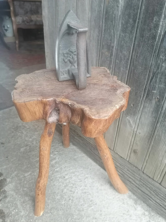 French Wooden Stool 3 leg Rustic LogFrench Wooden Stool 3 leg Rustic Log