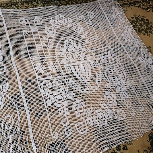 French Cotton - Lace Bedspread 1930sFrench Cotton - Lace Bedspread 1930s