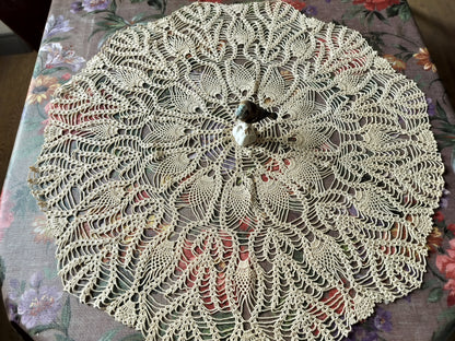 Vintage Crochet lace Doilie table centre 70cm hand made