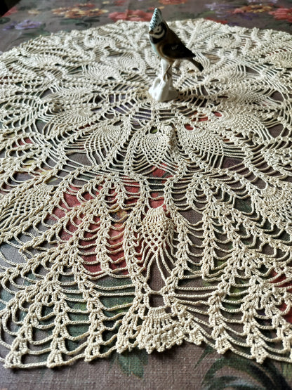 Vintage Crochet lace Doilie table centre 70cm hand made