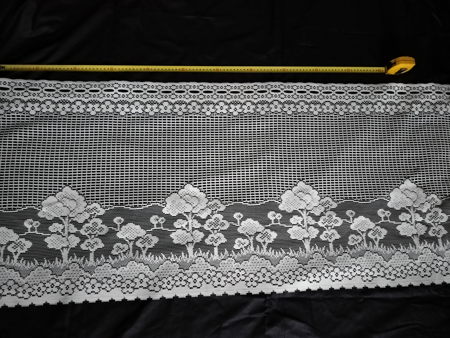 Vintage French lace curtain   voile cream 100cm x 60 cm