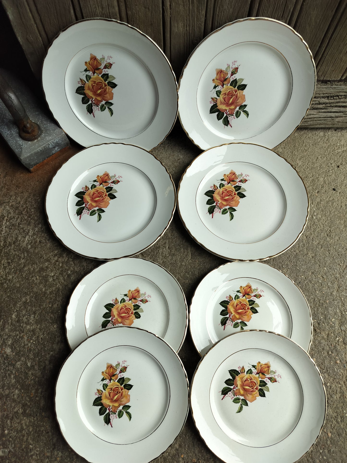 French Dinner service Yellow Roses Moulin des Loups