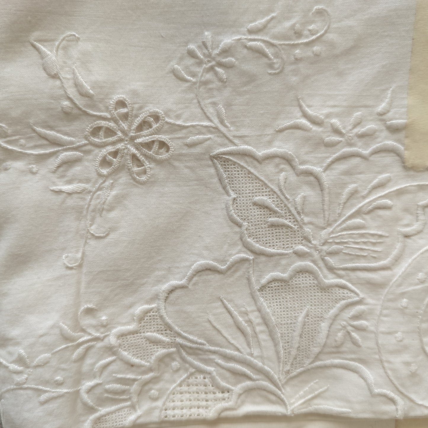 French white cotton sheet Hand embroidery 220cm x 270cm