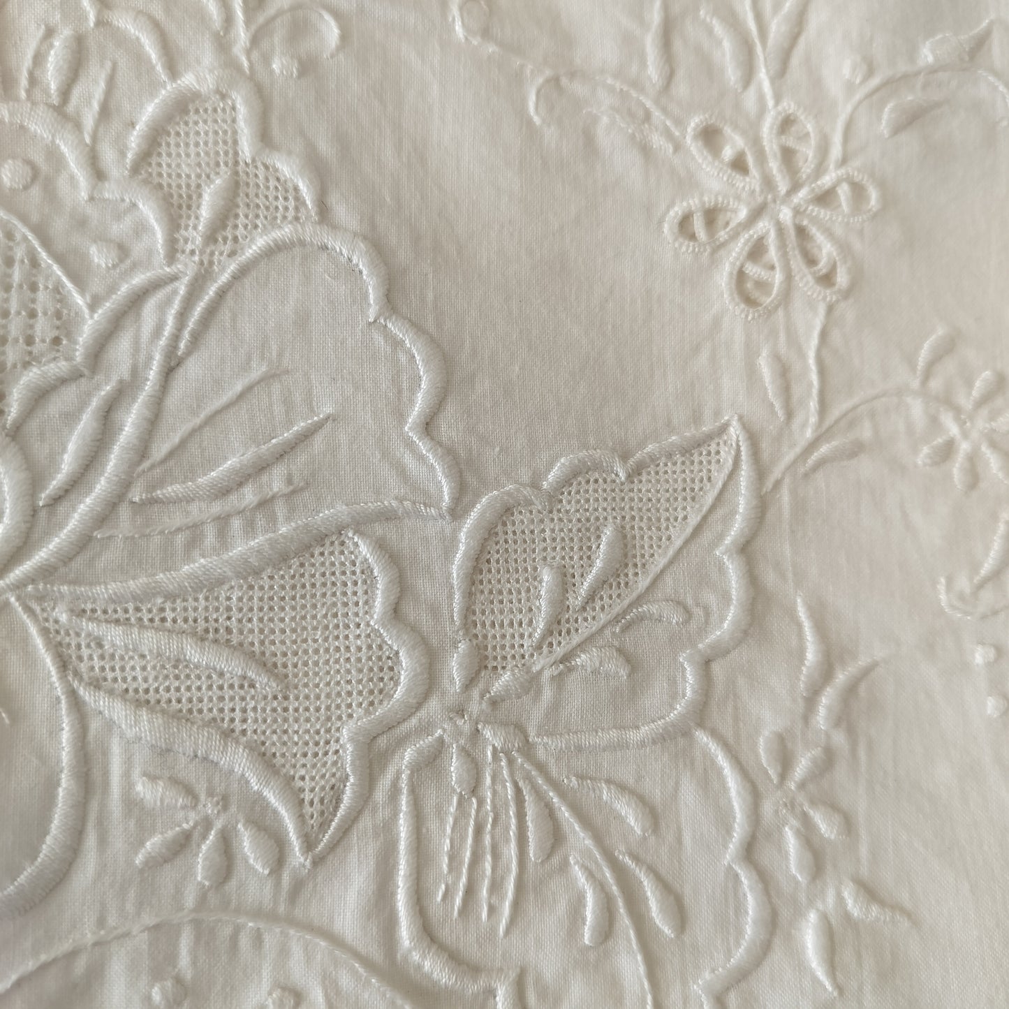 French white cotton sheet Hand embroidery 220cm x 270cm