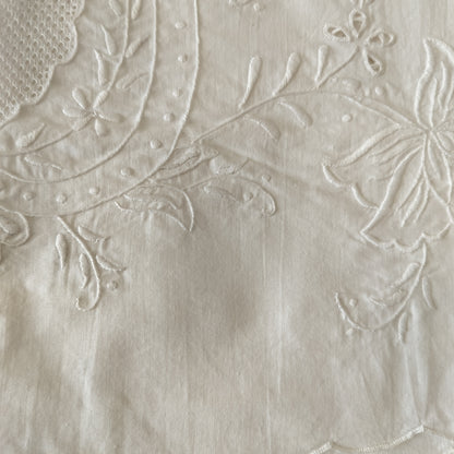 French white cotton sheet Hand embroidery 220cm x 270cm