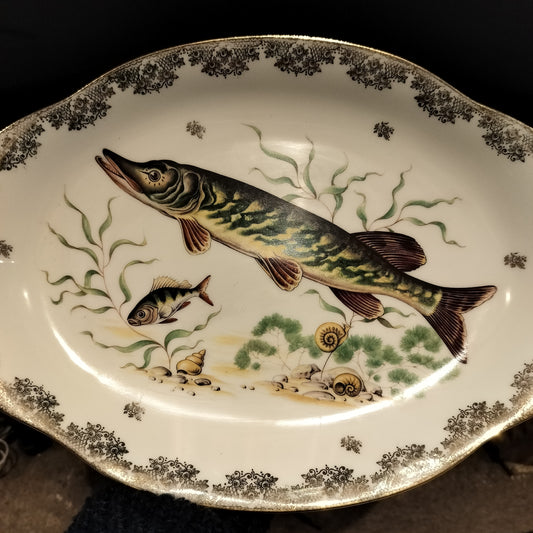 Limoges Porcelain Fish Plate 35cm